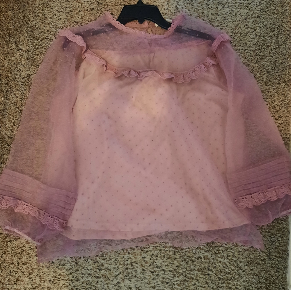 Cato purple sheer blouse size 14/16